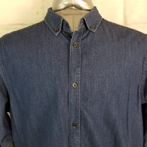 Attitude L Slim-Fit Dark Wash Denim Jean Shirt - Picture 3 of 9